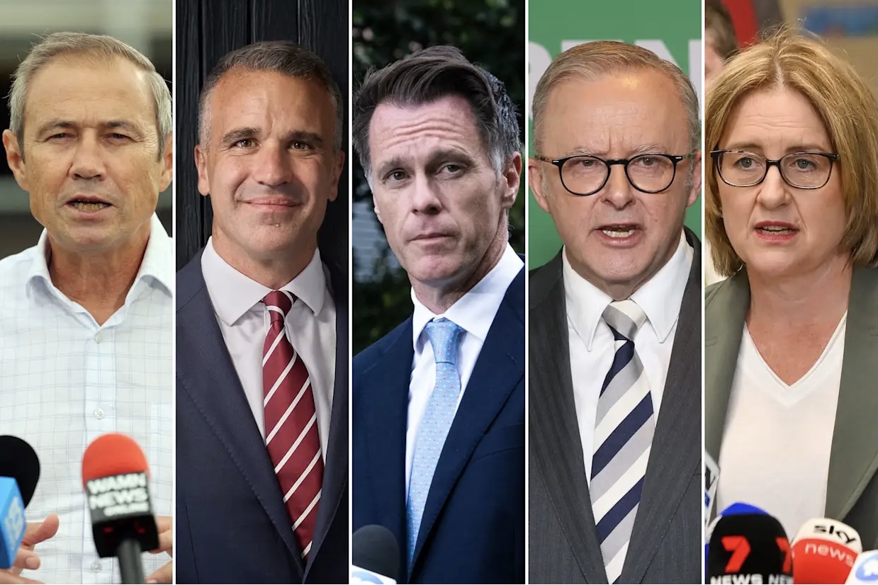 Image of Labor leaders from an AFR story.